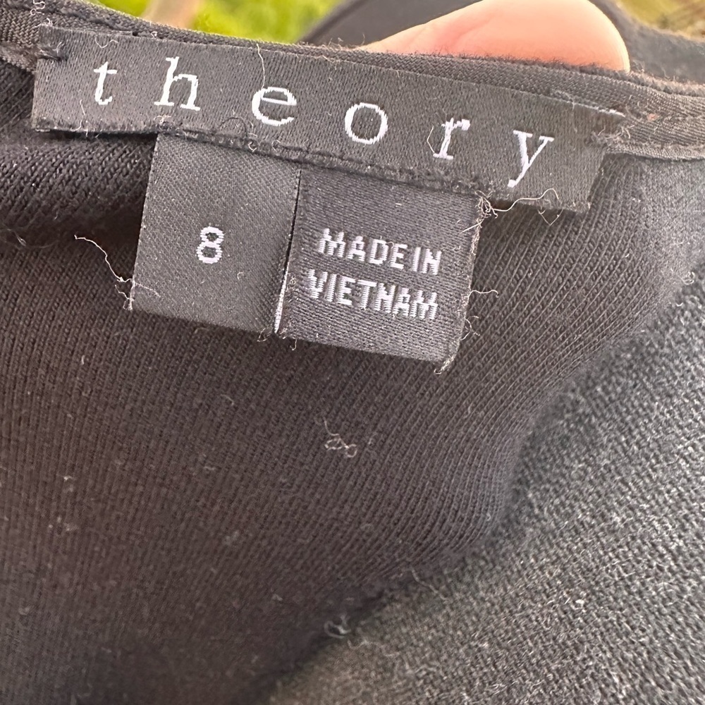 THEORY WOMENS DRESS BOWMONT 54%VIRGIN WOOL LONG‎ SLEEVE BLACK NWOT 8 - Picture 9 of 9